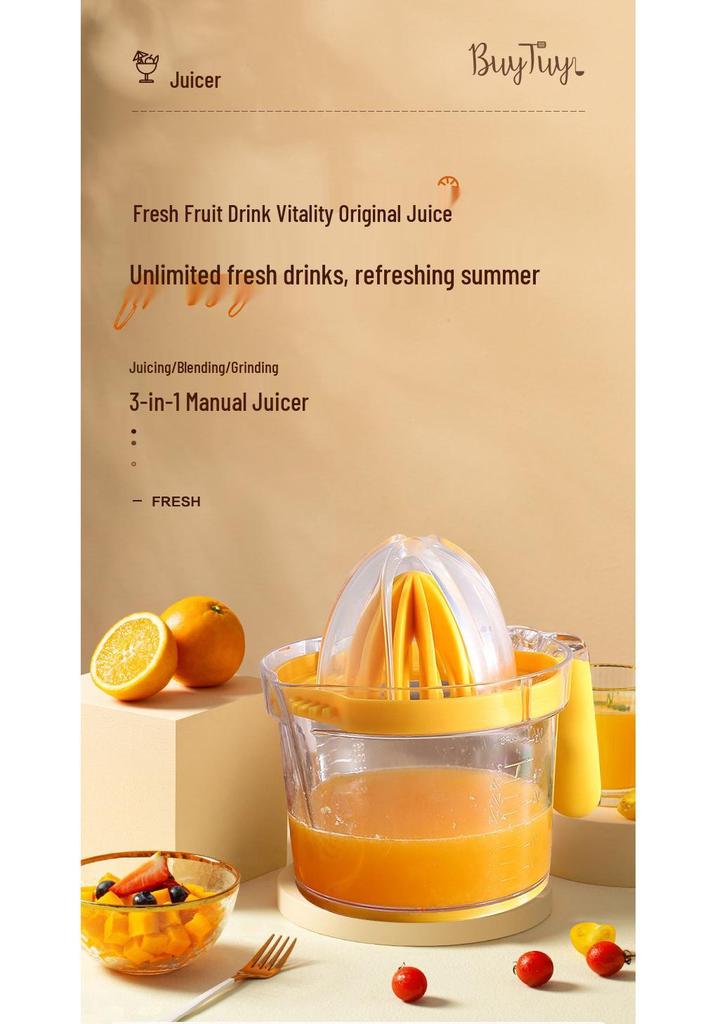 4-in-1 Multi-Functional Manual Citrus Juicer: Orange & Lemon Press Gadget for Kitchen
