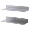 8.6" X 24" Stainless Steel Shelf, Wall Mounted Floating Shelving with Backsplash, 44 Lbs Load Capacity Commercial Shelves, Heavy Duty Storage Rack for