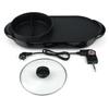 220V 5 Temperature Adjustments Home BBQ Smokeless Grill Chafing Dish Non-Stick Pan 2-In-1 Portable Electric Grill Hot Pot Oven