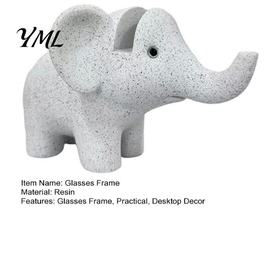 Minimalist Ornament for Home Elephant Shape Glasses Holder, Resin Spectacle Display Stand, Modern Style Stable Eyeglass Storage Eyewear Tray,