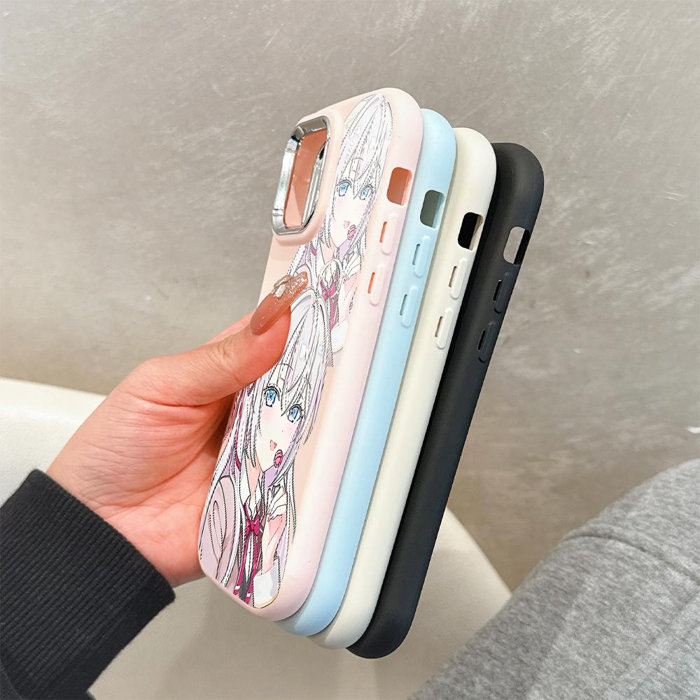 Solid Color Silver Edge Lens Fatty Casing Soft TPU Liquid Silicone Cover Shockproof Phone Case for Huawei Honor iPhone Infinix Tecno Vivo