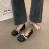 Sheepskin Version~ Simple Square Head with Thin Strap Open-toed Thick-heeled Sandals for Women's New Summer Soft-soled Comfortable Outer Wear Cool