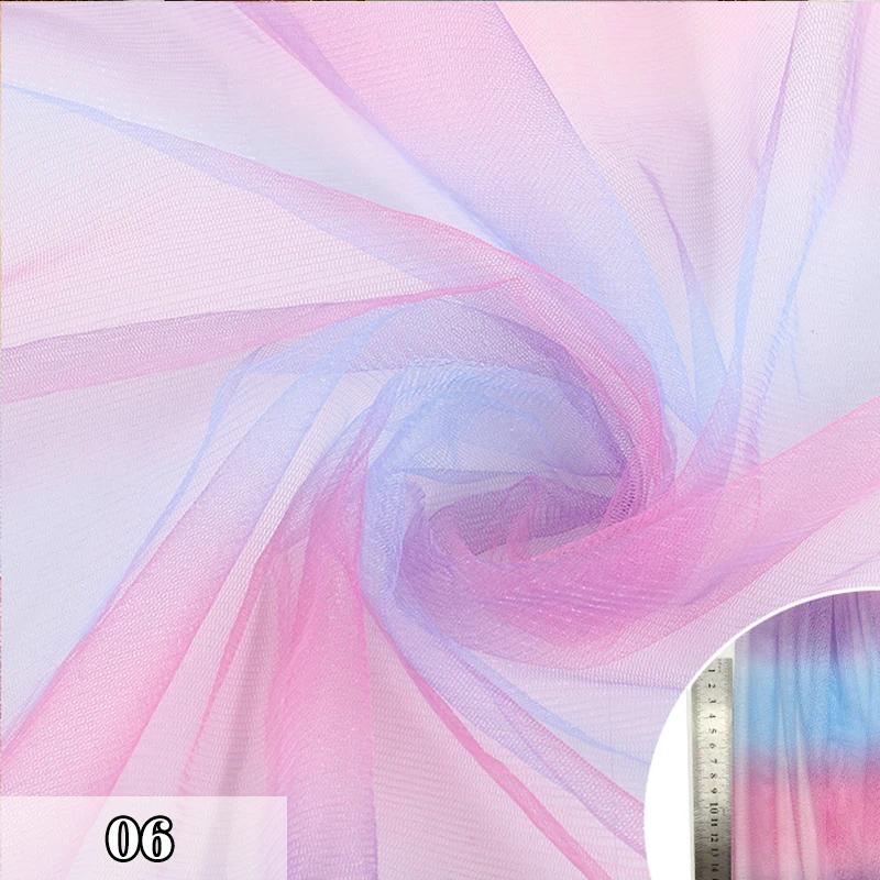 2/4/6 Yard Colorful Gradient Rainbow Mesh Fabric Rainbow Tulle Fabric For Diy Tutu Skirt Princess Dress Wedding Party Decor
