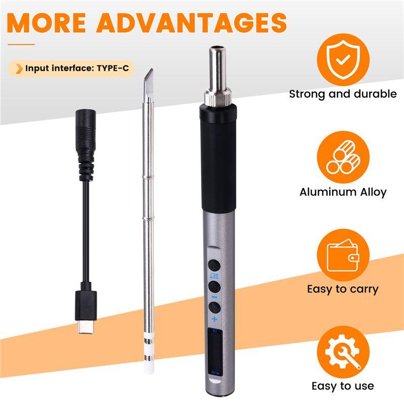 A20F-65W CNC Metal Body Temperature Adjustable Solder Welding Station Fast Heating Portable Soldering Iron