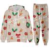 Party New Year Holiday 3D Printed Christmas Santa Claus Man Woman Hoodies Pants 2pcs Sets Casual Oversized Long Sleeve Set
