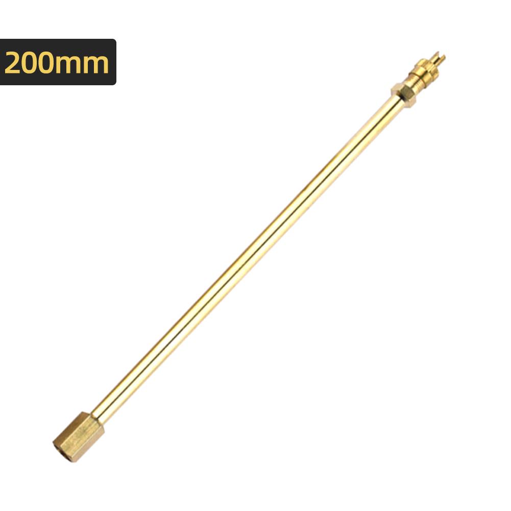 Brass Auto Tire Valve Extension Adaptor, Air Tyre Stem Extender Iation Stright Bore for Motorcycle, Bike, Mower and Scooter 200mm