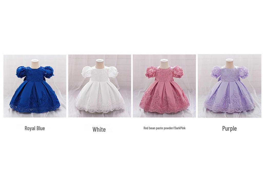 2026 New Girls' Lace Embroidered Princess Ball Gown Wedding Dress for Performances