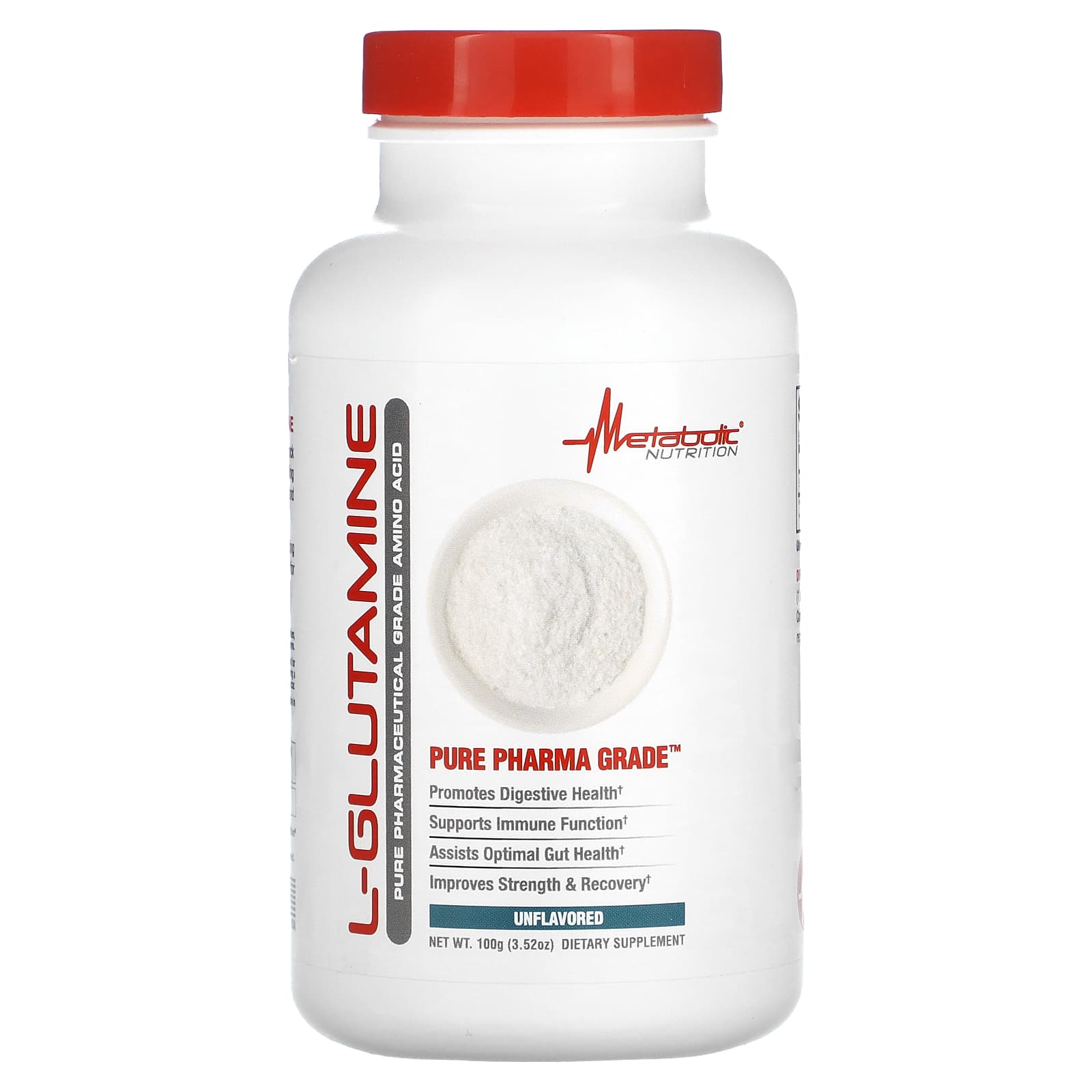 

Metabolic Nutrition, L-Glutamine, Unflavored, 3.52 oz (100 g)