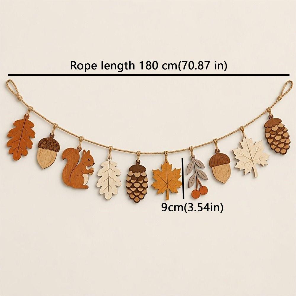 10 Stück 2D Flachfall Holzgirlande Banner DIY Basteln Herbstblatt Hängende Dekoration Kamin Regal