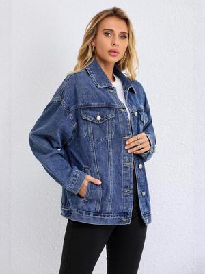 Neue vielseitige Denimjacke im europäischen und amerikanischen Stil für Damen - Frühling/Herbst lockere Passform