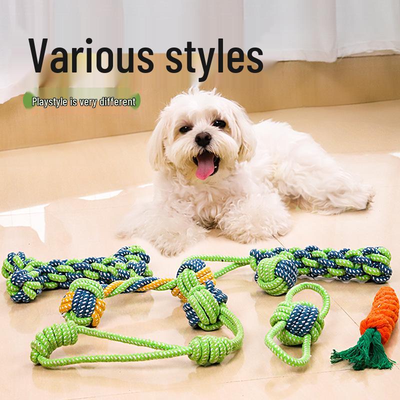 Durable Cotton Rope Knot Toys for Dogs - Teething and Teeth Cleaning for Small, Medium, Large Dogs