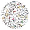 110 Jiji Kawaii Graffiti Stickers: Cute Decorations for Scooters, Notebooks, and Water Cups