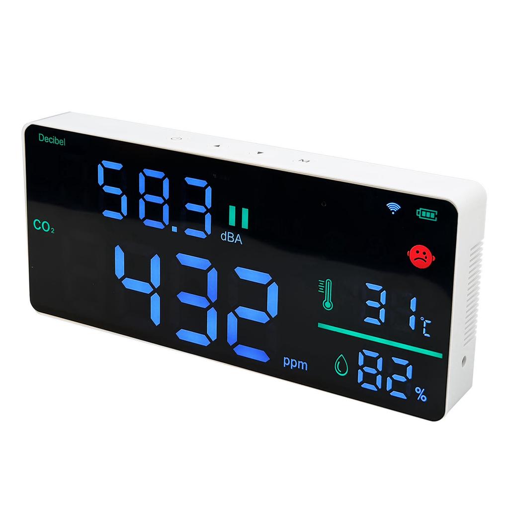DM165 TUYA Wifi CO2 Monitor 11in 4 In 1 Digital Sound Level Meter Thermometer Hygrometer Wall Mount Tester