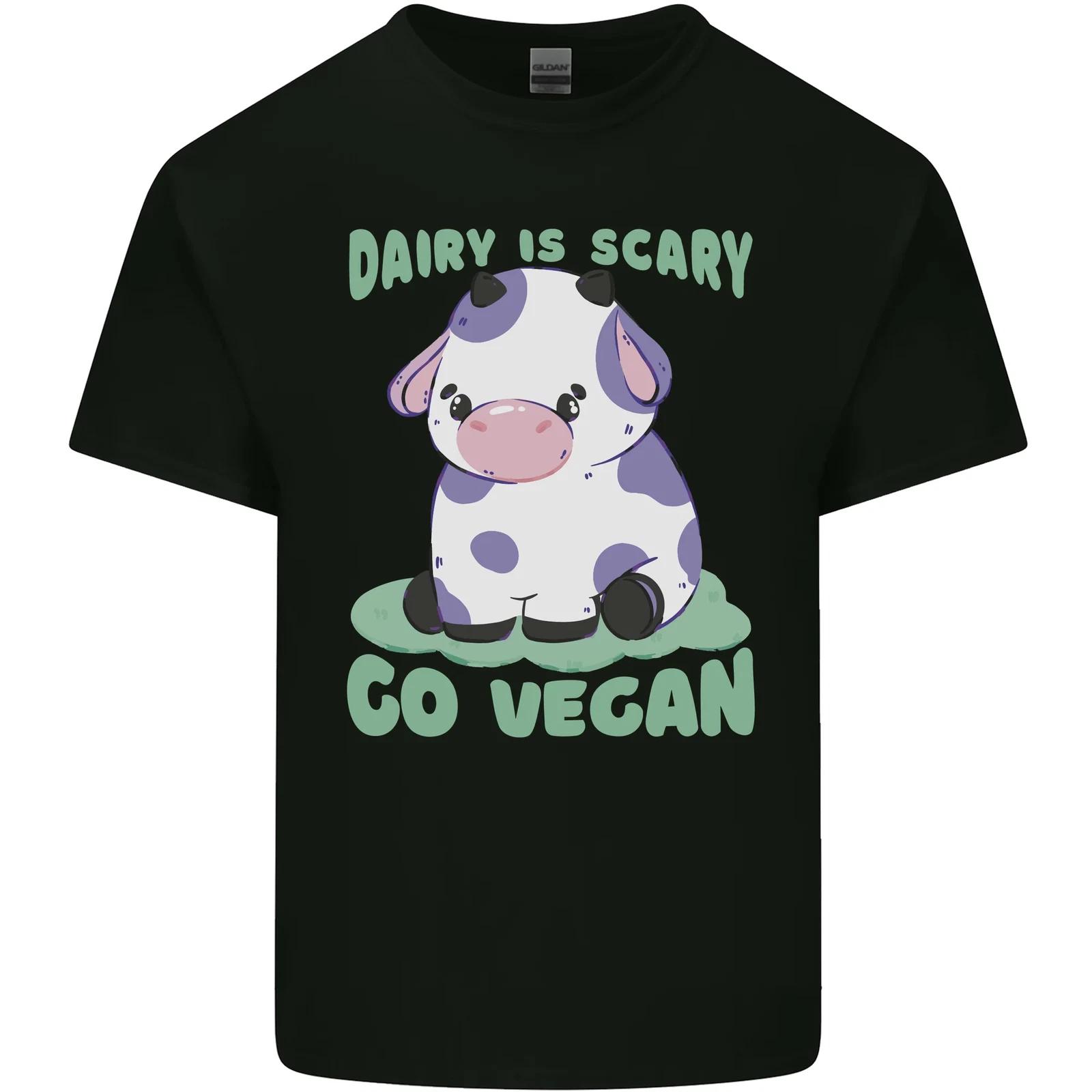Dairy Is Scary Go Vegan Funny Kids T-Shirt Childrens XL