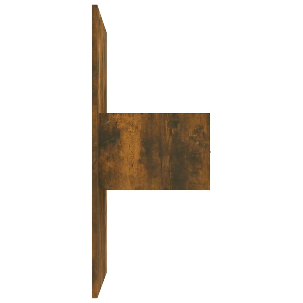 Headboard with Nightstands Smoked Oak Wood Based Material