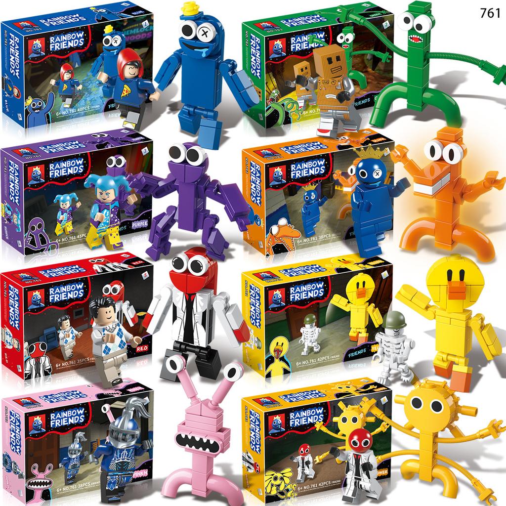 Rainbow friends a full kit of dolls monsters boys construction bricks assembling toy ornaments and hand-made birthday gifts