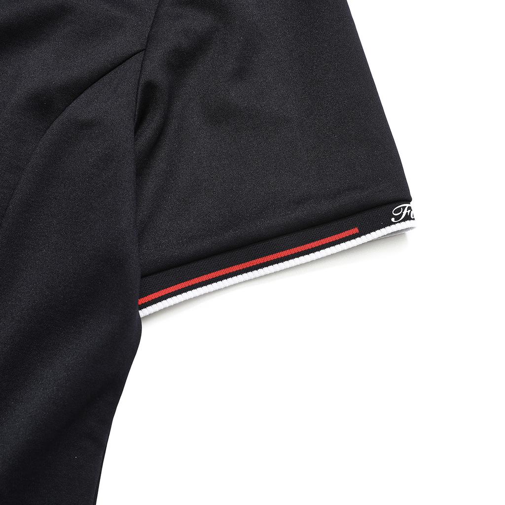 Fila Solid Color Business Polo Neck Short Sleeve Dress Women Dresses Blue F11W321303FNV