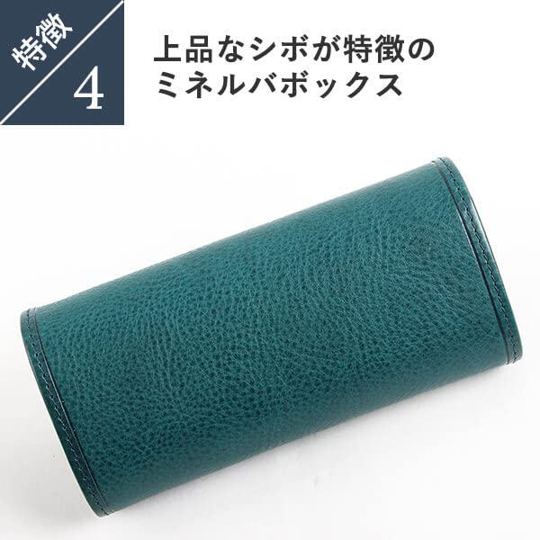 Boosters Minerva Box Hard Eyeglass Case, Genuine Leather, Stylish, Large Size, Sunglasses Case, Reading Glasses Case, Navy