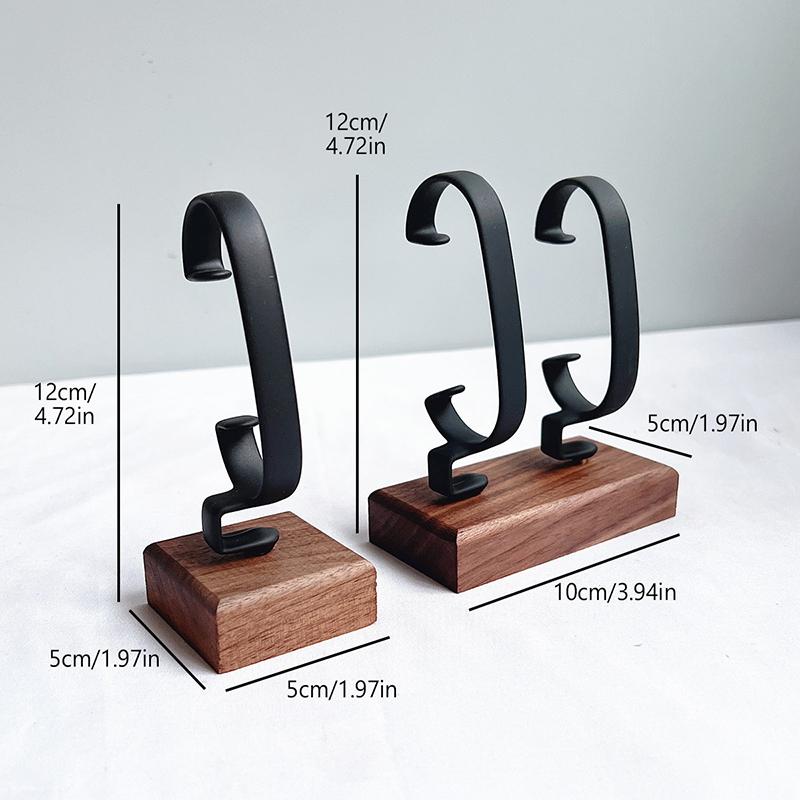 Wooden C-Shaped Watch Holder Jewelry Organizer Display Stand For Bracelet Ring Earring Watch Display Solidwood Watch Stand