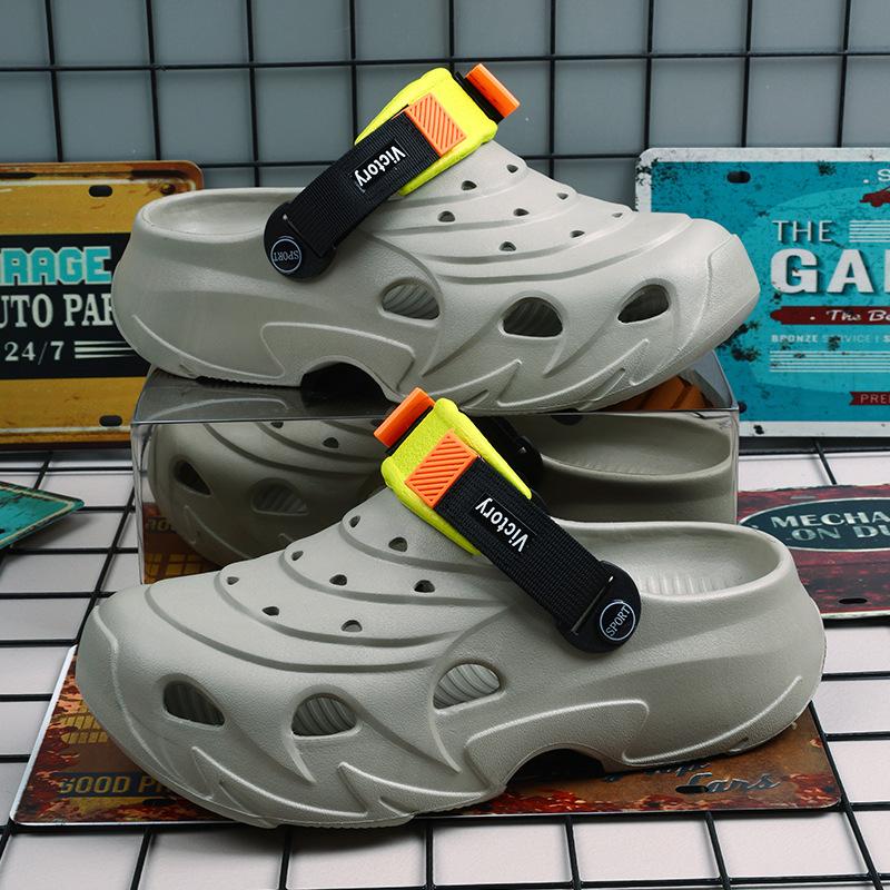 Hole Shoes Men's Summer Wear Breathable Bag Head Drag Non-slip Breathable Beach Shoes Men's Versatile High-end Sandals