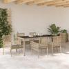 Garden Dining Set 7 Pcs Beige Poly Rattan