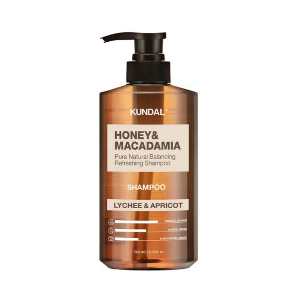 

KUNDAL Honey & Macadamia Shampoo 500ml Korean Hair Care #Rich & Apricot #Ylang Ylang #Pear & Freesia #Apple Green Tea Shampoo 500ml - Rich & Apricot