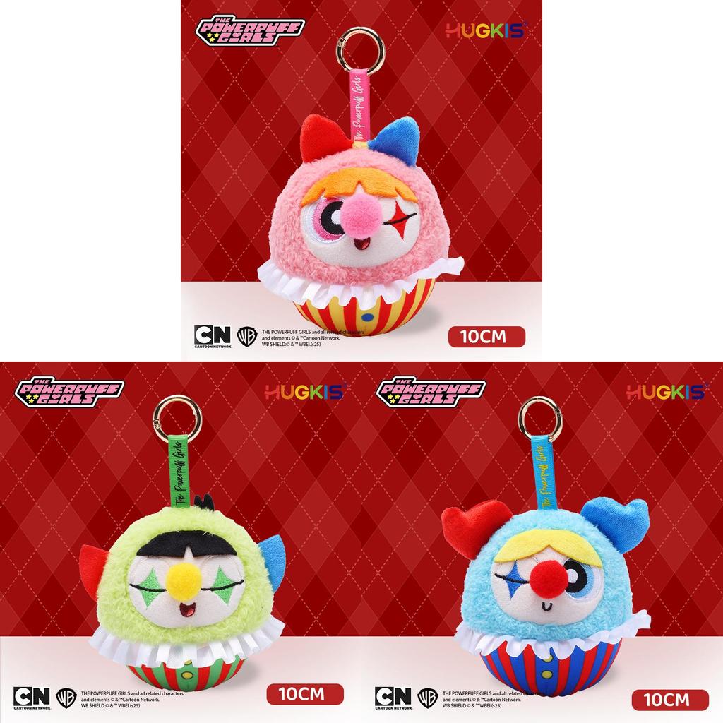 The Powerpuff Girls Polyester Plush Keychain With Cartoon Clown Design For Kids And Collectors