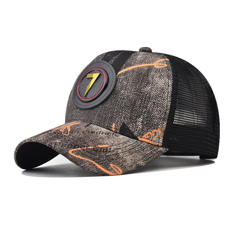 Personality 7 Letter New Design Retro Mesh Baseball Cap For Men Women Autumn Summer Snapback Hat High Top Network Sun Hat Gorras