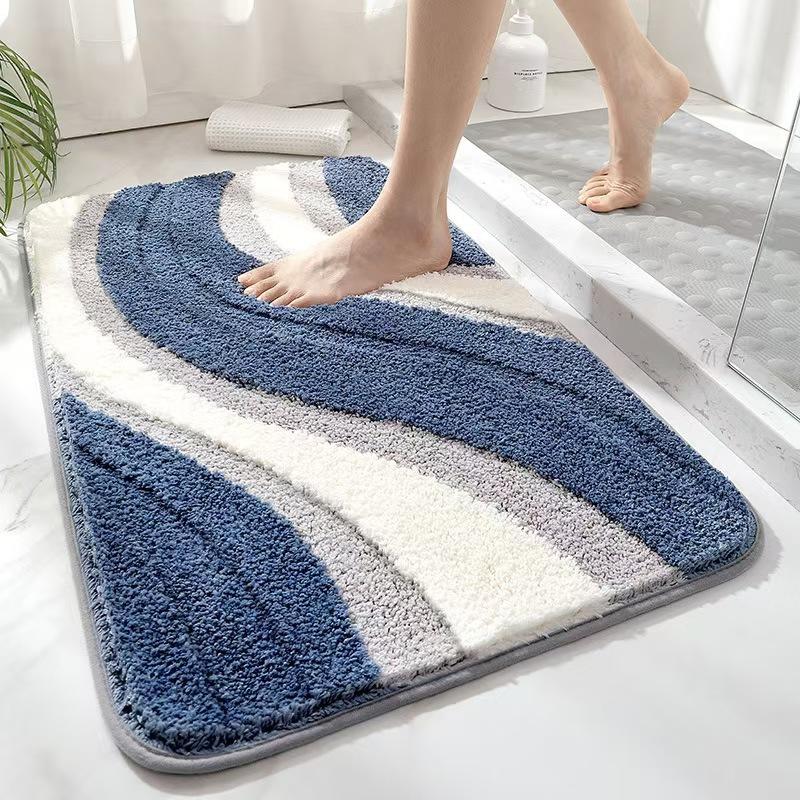 Modern Minimalist Cashmere Skin-friendly Floor Mat, Comfortable and Soft Non-slip Bathroom Floor Mat for Shower Rooms