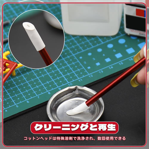 BOOHUQICH Inking Tool for Plastic Models, Aluminum Alloy, Double-Ended, Replacement Tool Included, Reusable (Red)