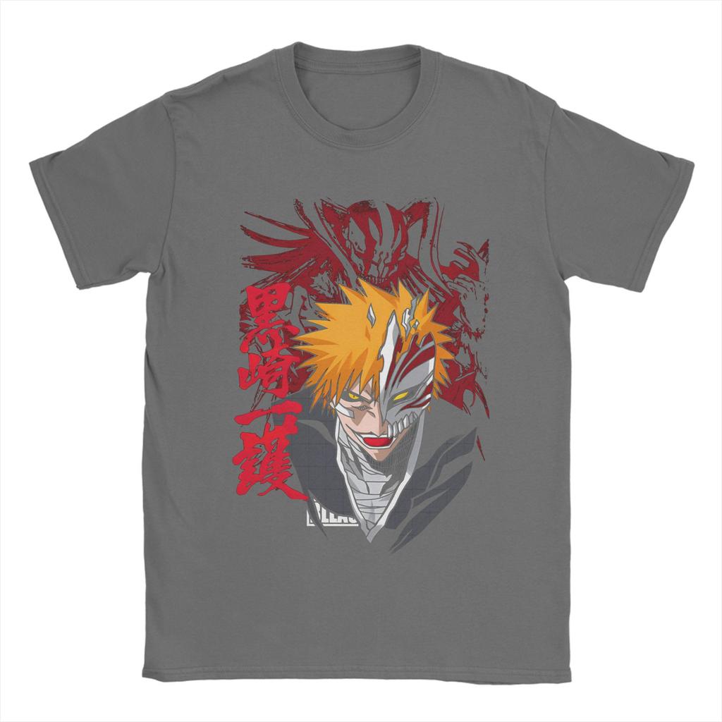 Bleach Ichigo Kurosaki T Shirts for Men Cotton Vintage T-Shirt Crewneck Tee Shirt Short Sleeve Clothes New Arrival