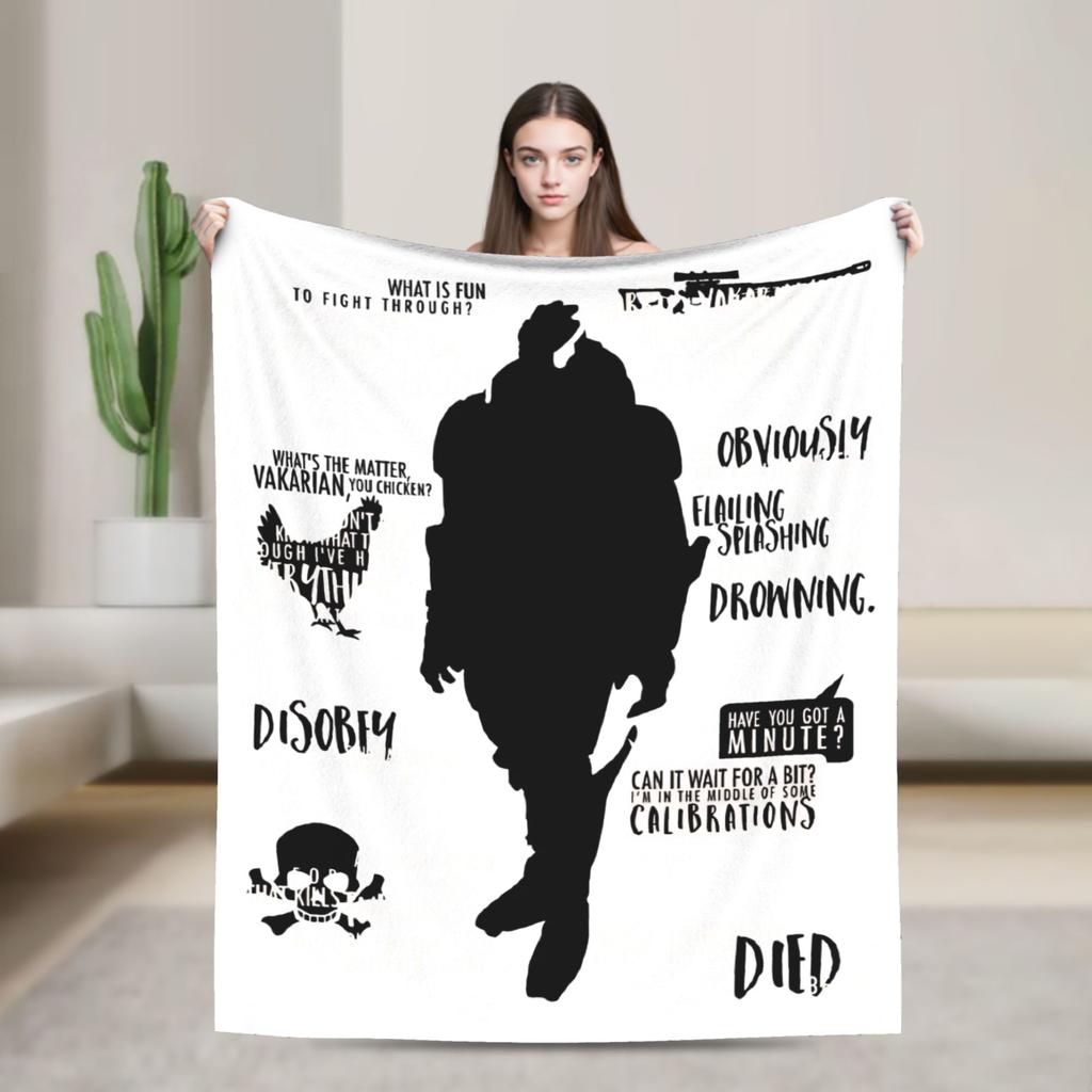 Mass Effect Garrus Vakarian Blanket  Flannel Funny Warm Throw Blanket for Coverlet Summer