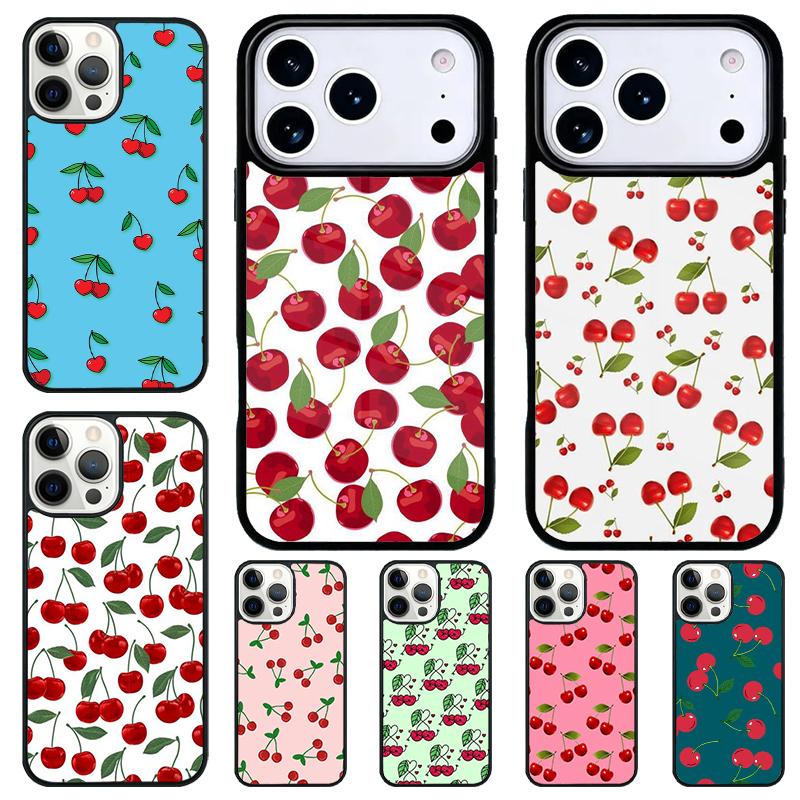 Food Fruit Red Cherry Phone Case for iPhone 17 Air 16 15 11 12 14 13 Pro Max Shockproof Cover