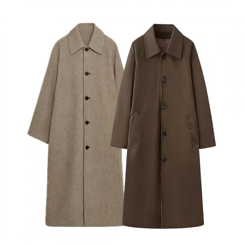 

2026 Spring European & American Style Versatile Double-Sided Trench Coat Large