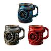V8 Engine Stainless Steel Cup Car Engine Coffee Mug with Insulated Handle Automotive Engine Water Drinking Cup Mechanics Car Lovers Gifts