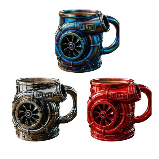 V8 Engine Stainless Steel Cup Car Engine Coffee Mug with Insulated Handle Automotive Engine Water Drinking Cup Mechanics Car Lovers Gifts
