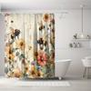 "Abstract Floral Shower Curtain" - Artistic Bath Decor, Perfect for Those Who Love Vibrant and Modern-Inspired Designs"