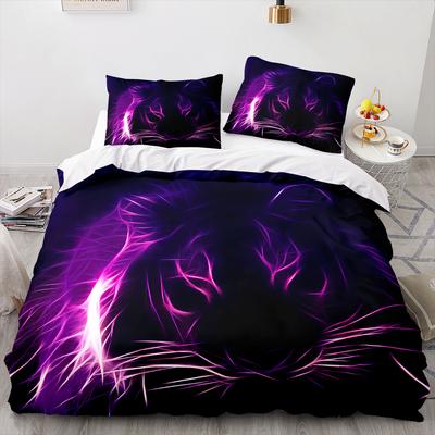 3D Tier Katze Bettbezug 3D Groß Gedruckt Doppelgröße Bettbezug Bettwäscheset Einzelset