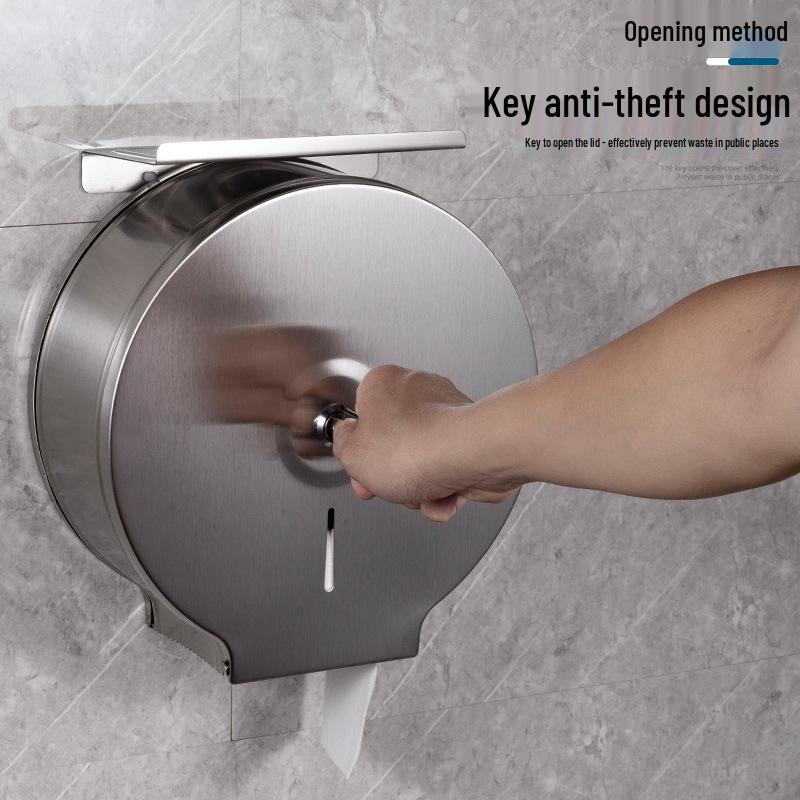 Stainless Steel Waterproof Large Toilet Paper Dispenser for Public and Hotel Bathrooms