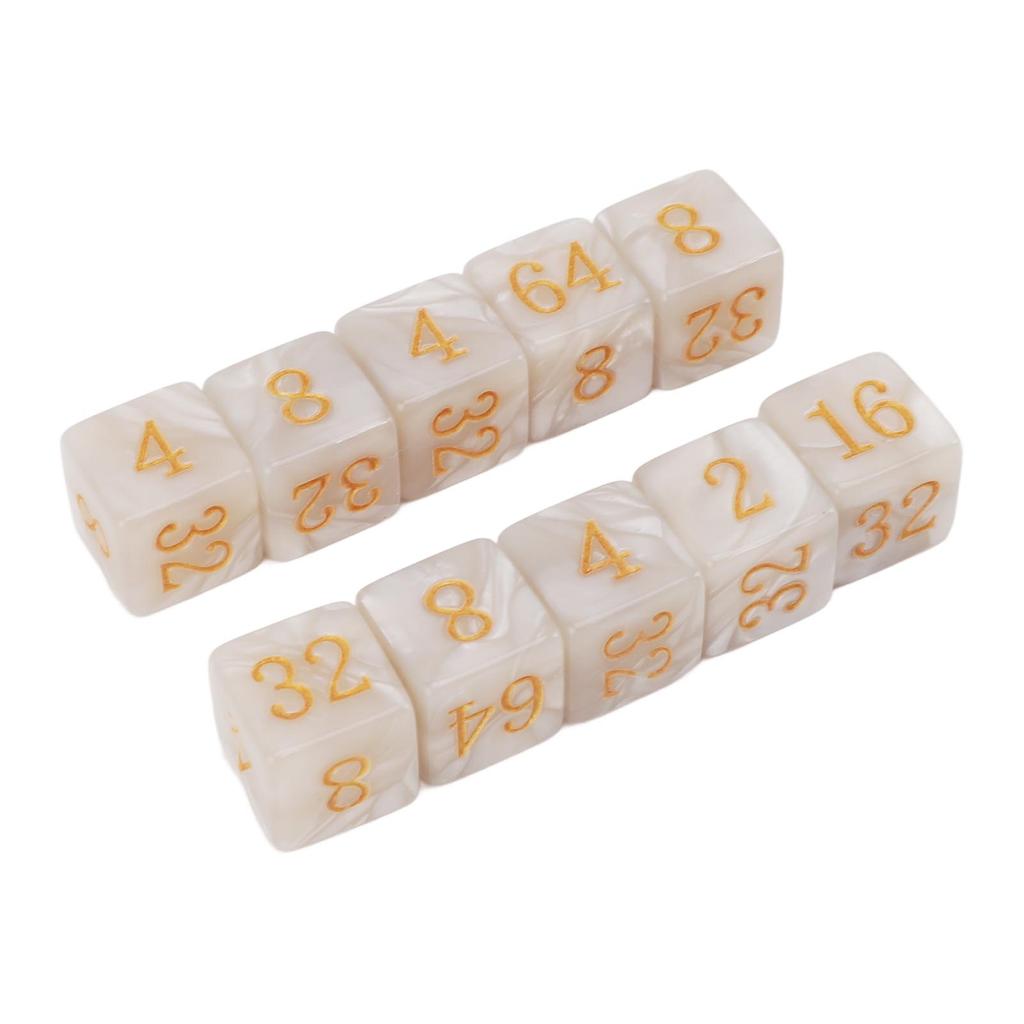 30PCS Number Dice Six Sided Multiples of 2 Number Plastic Light Weight Portable Dice   for Teaching Board Games