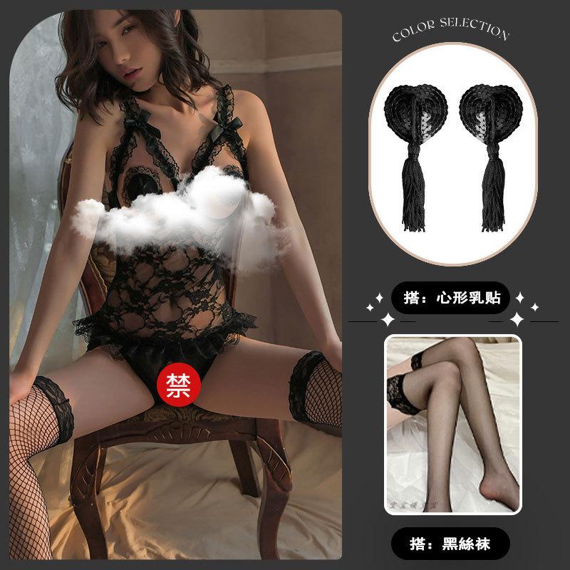 Sex underwear sexy lace temptation hollow one-piece women's uniform passion free open uniform suit