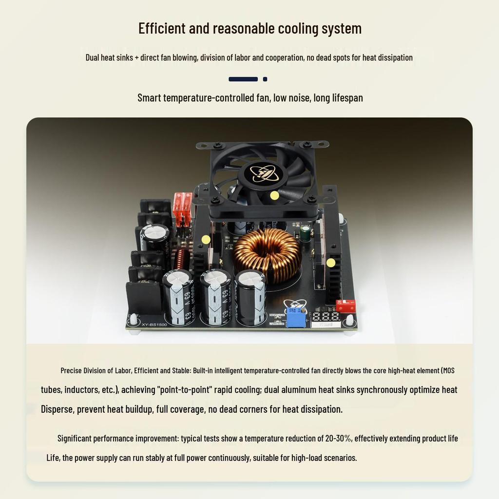 1500W 50A High-Current Low-Ripple Boost Power Module for Audio Amplifiers