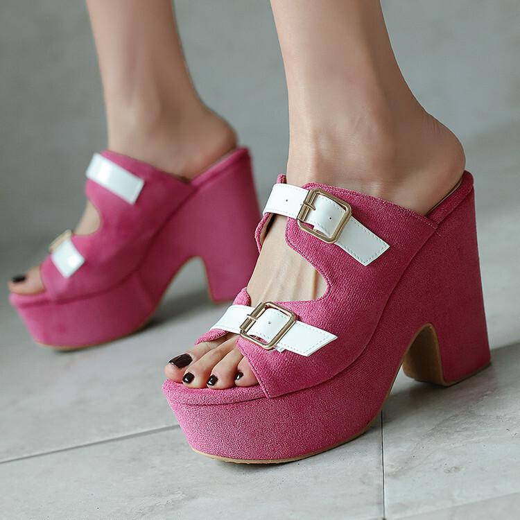 Large size rough high-heeled sandals for women, European and American fashion super high-heeled sandals for women