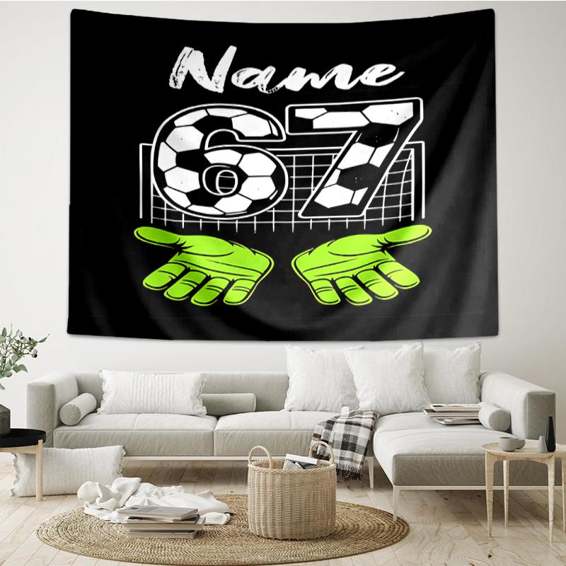 Custom Name 67 Print Tapestry, Backdrop, Easy Setup, Ideal for Bedroom, Office & Living Room, with Aesthetic Wall Hanging Decor.