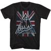 Def Leppard Jacked Up British Flag Men's T Shirt Rock Band Merch