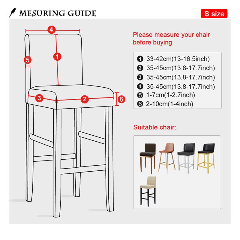 1 /2 /4 /6 Pieces Velvet Material Bar Chair Cover Large Elastic High Stool Chair Protector Seat Case Used For Dining Room