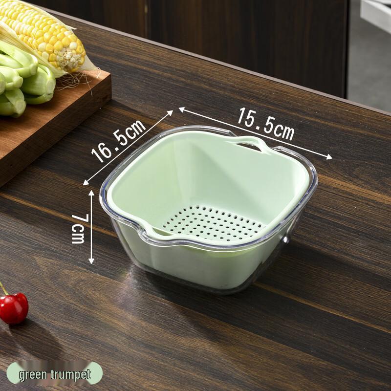 Double-Layer Fruit and Vegetable Drain Basket Set