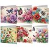 6Pcs DIY Crystal Painting Art Greeting Cards with Envelopes Diamond Art Handmade Cards for Beginner Adult Holiday Gifts