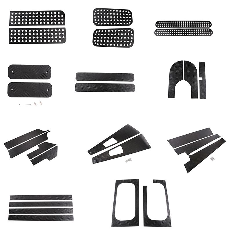 For Land Rover Defender 90 110 130 2004-19 Aluminum Alloy Car Rear Trunk Side Window Glass Frame Cover Trim Sticker Accessories