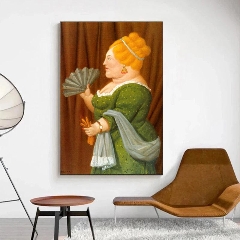 Funny Art Fat Dancer Couple Canvas Paintings Print Wall Art Posters and Living Room Mural Wall Picture Home Decor Cuadros No Frame